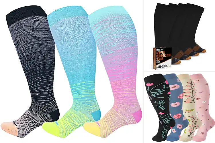 Detailed view of Best Comfortable Wide Calf Compression Socks