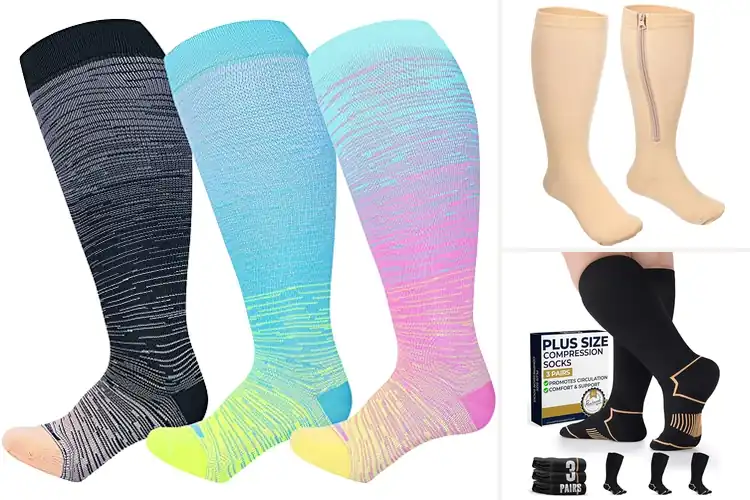 Detailed view of Best Easy On Plus Size Compression Socks