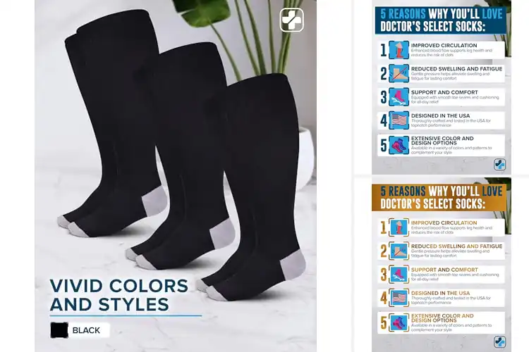 Detailed view of Best Extra Wide Calf Compression Socks 2XL 3XL 4XL
