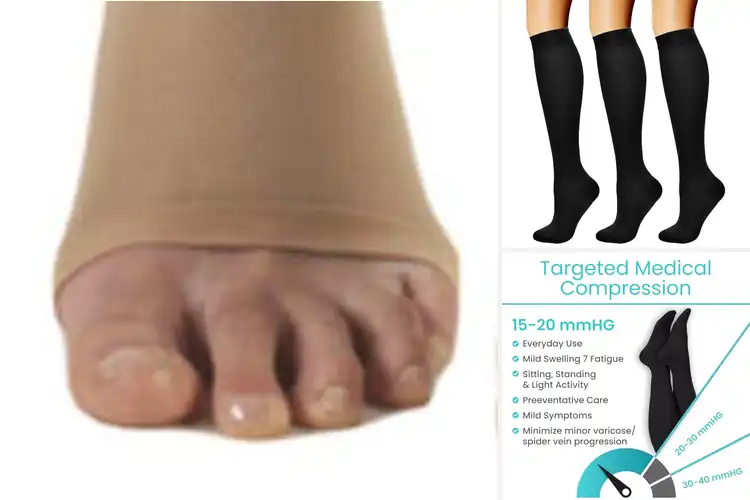 Detailed view of Best Foot Health Compression Stockings