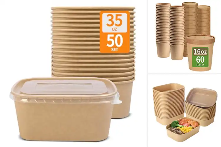 Detailed view of Best Kraft Paper Food Containers
