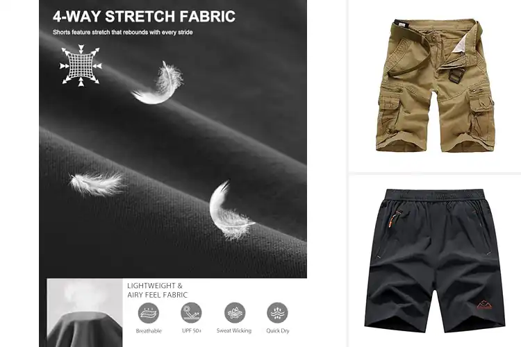 Detailed view of Best Multi Pocket Hiking Shorts With Zipper Pocket
