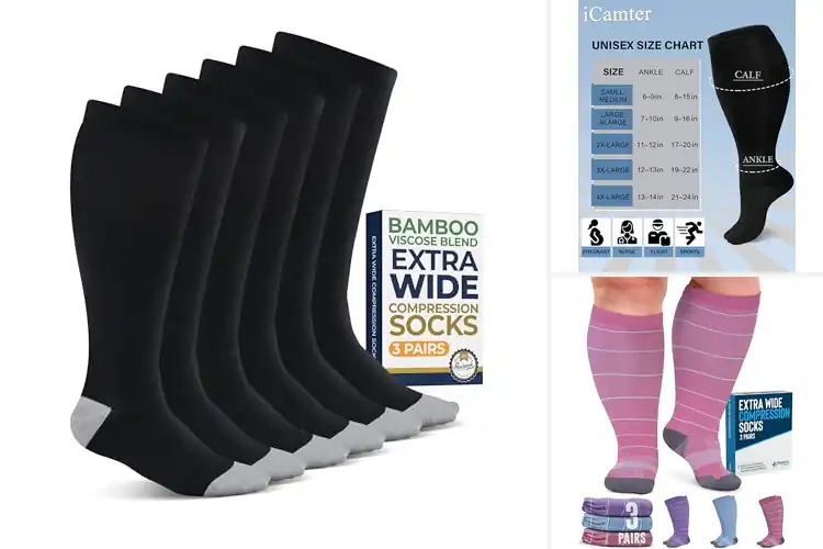 Detailed view of Best Plus Size Calf Compression Socks 2XL 3XL 4XL