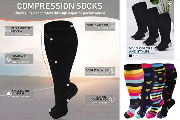 Detailed view of Best Plus Size Compression Socks For Circulation