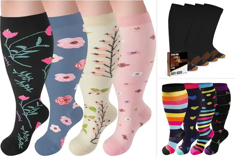 Detailed view of Best Swelling Reduction Plus Size Calf Socks