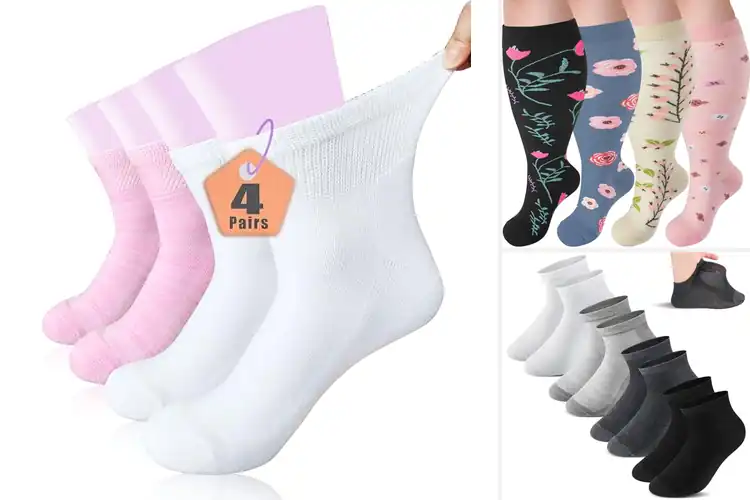 Detailed view of Best Value 4 Pack Plus Size Socks: All-Day Comfort & Support